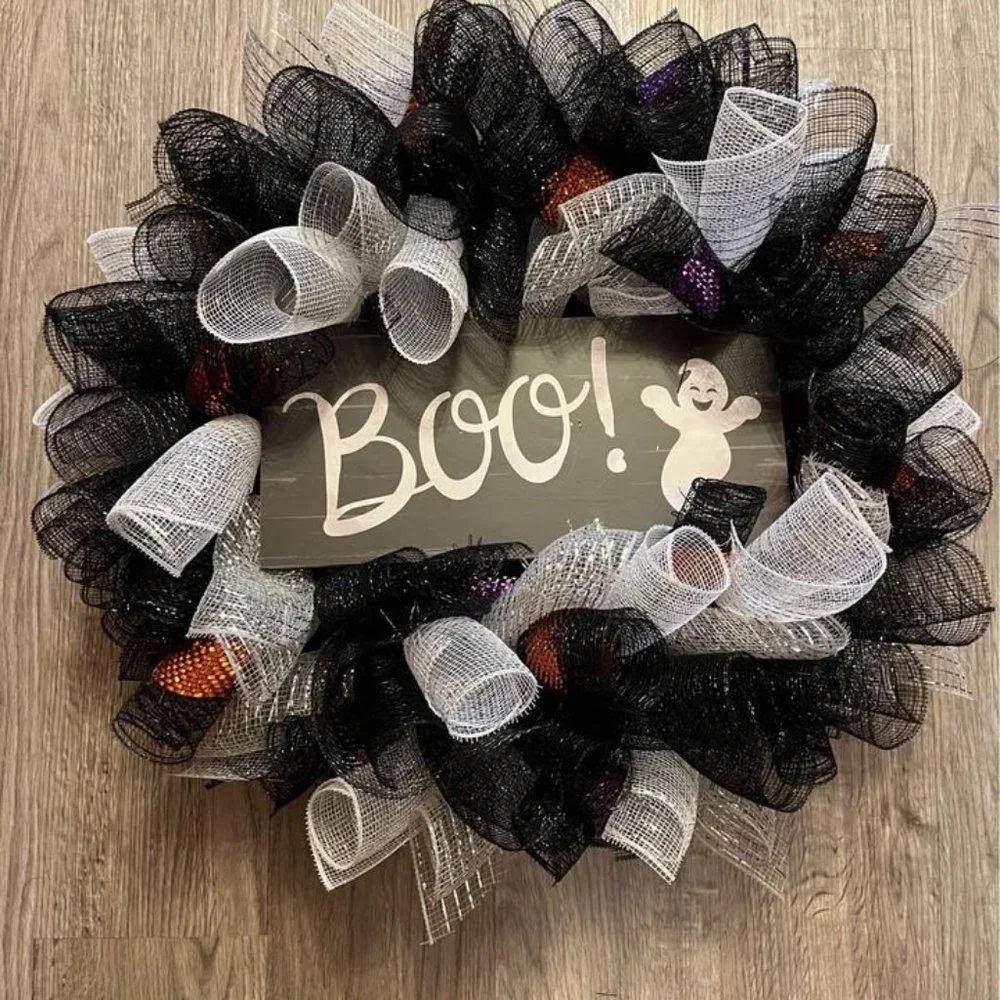 Handmade Wreath! Halloween Theme! Boo!